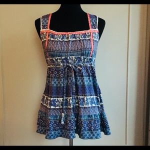 ❤️Free People Boho Babydoll Cotton Swing Tank Top